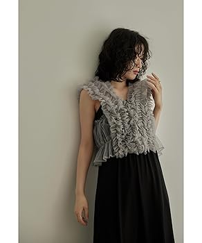Amazon | [niana] チュールフリルベスト ジャケット レディース